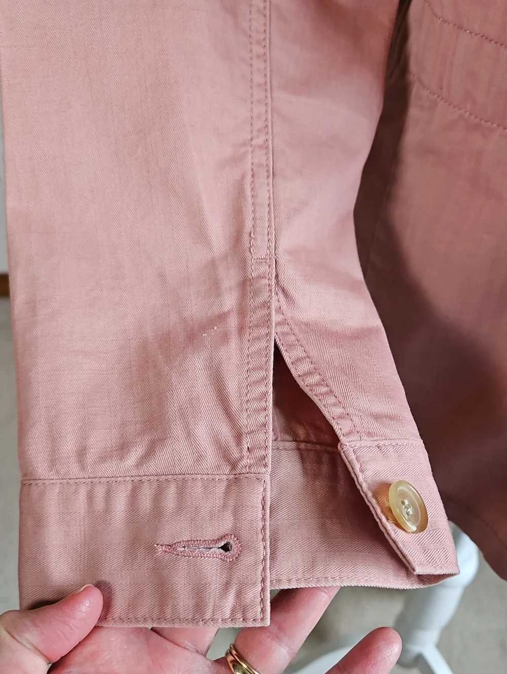 Talbots Safari Utility Jacket Adj Waist Cotton Twill Rose Pockets LG Layering